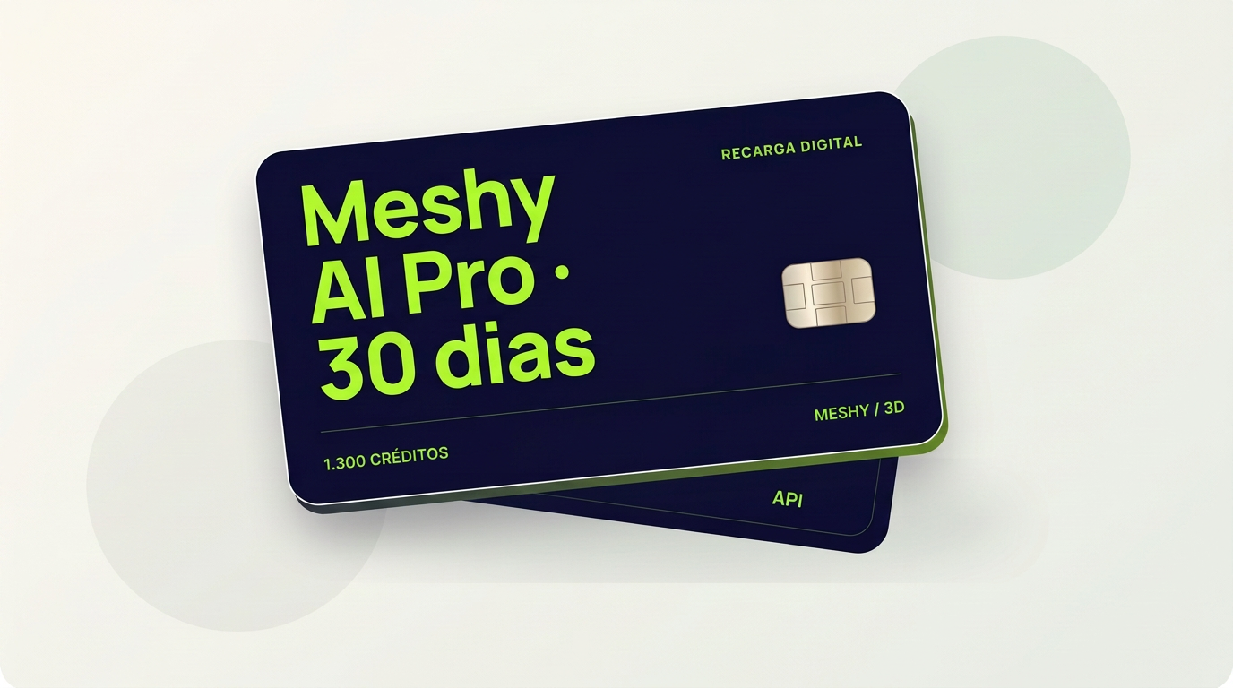 Meshy AI Pro · 30 dias — Meshy AI Pro · 1.300 créditos · 30 dias
